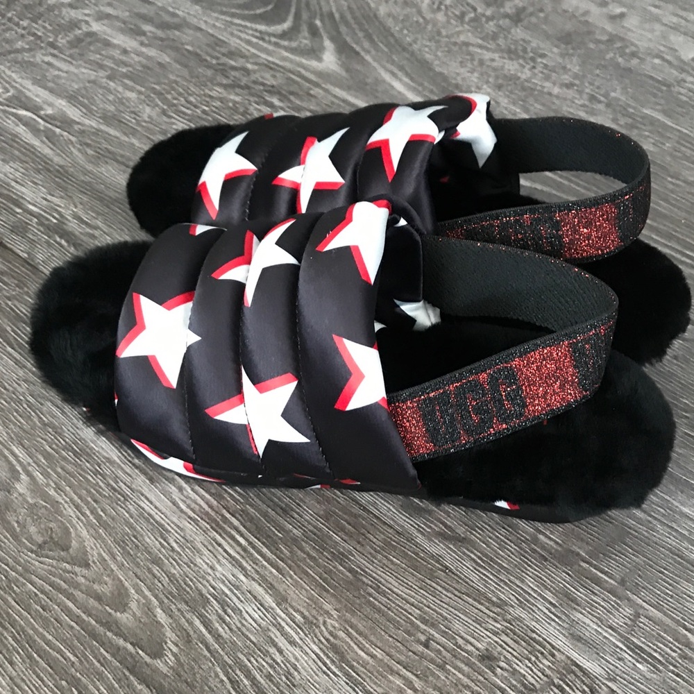UGG Puff YEAH STARS SLIDE SATIN  SLIPPERS